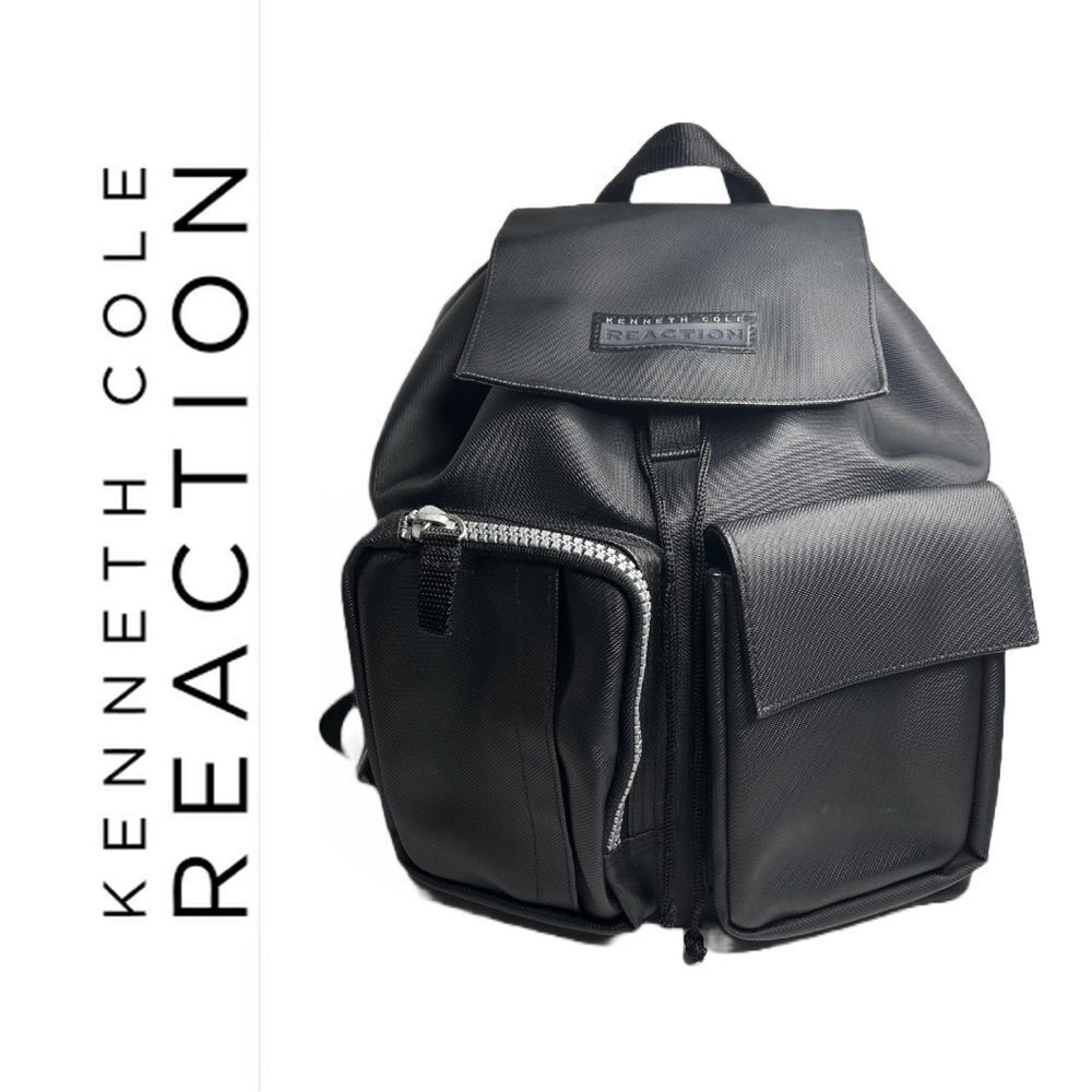 Kenneth Cole Reaction Black Drawstring Backpack‎